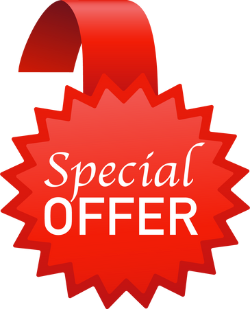 Special offer badge in flat style on white background. Speci